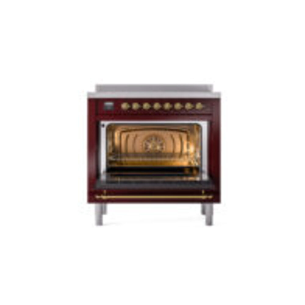 ILVE UPI366NMPBUG Nostalgie II 36" Induction Range, oven door opened