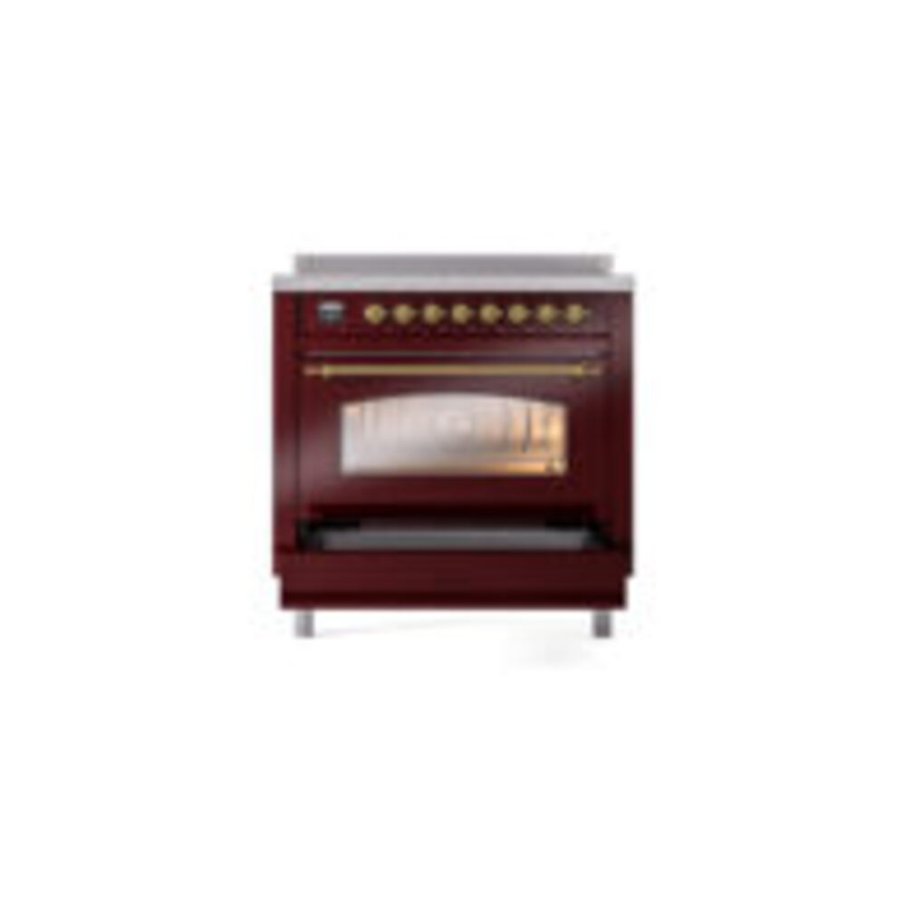 ILVE UPI366NMPBUG Nostalgie II 36" Induction Range, drawer opened