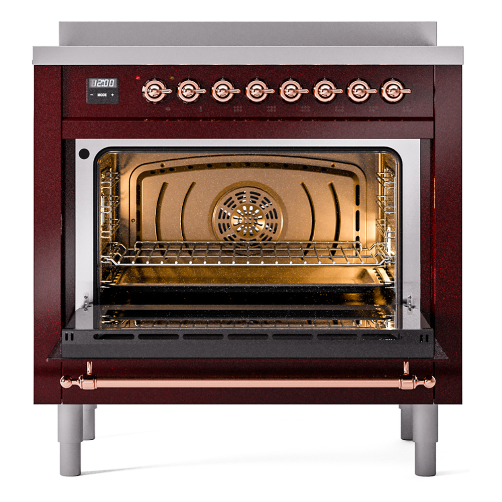 ILVE UPI366NMPBUP Nostalgie II 36" Induction Range, oven door opened