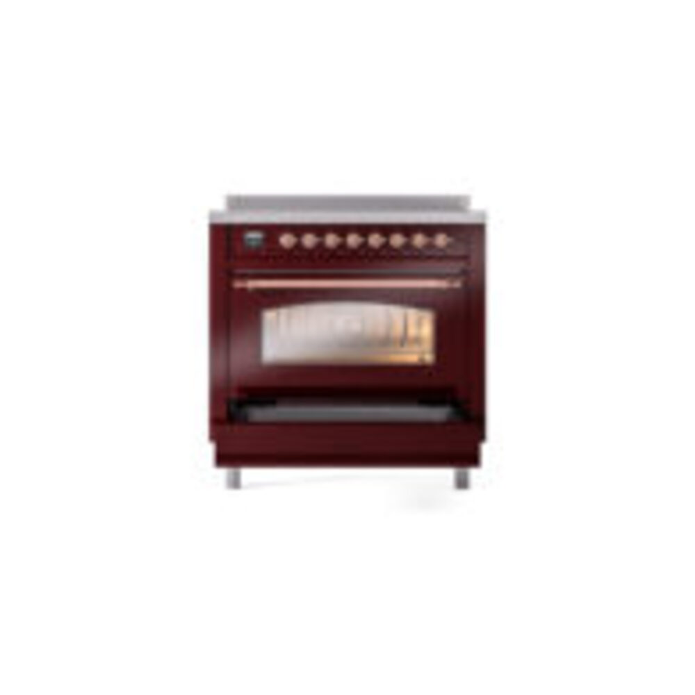 ILVE UPI366NMPBUP Nostalgie II 36" Induction Range, drawer opened