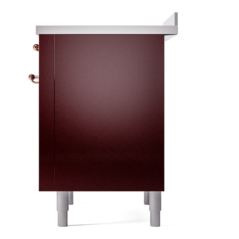 ILVE UPI366NMPBUP Nostalgie II 36 inch Induction Range with 6 Elements (Triple Glass Door, Burgundy, Copper) 11 ILVE UPI366NMPBUP Nostalgie II 36" Induction Range, right side view