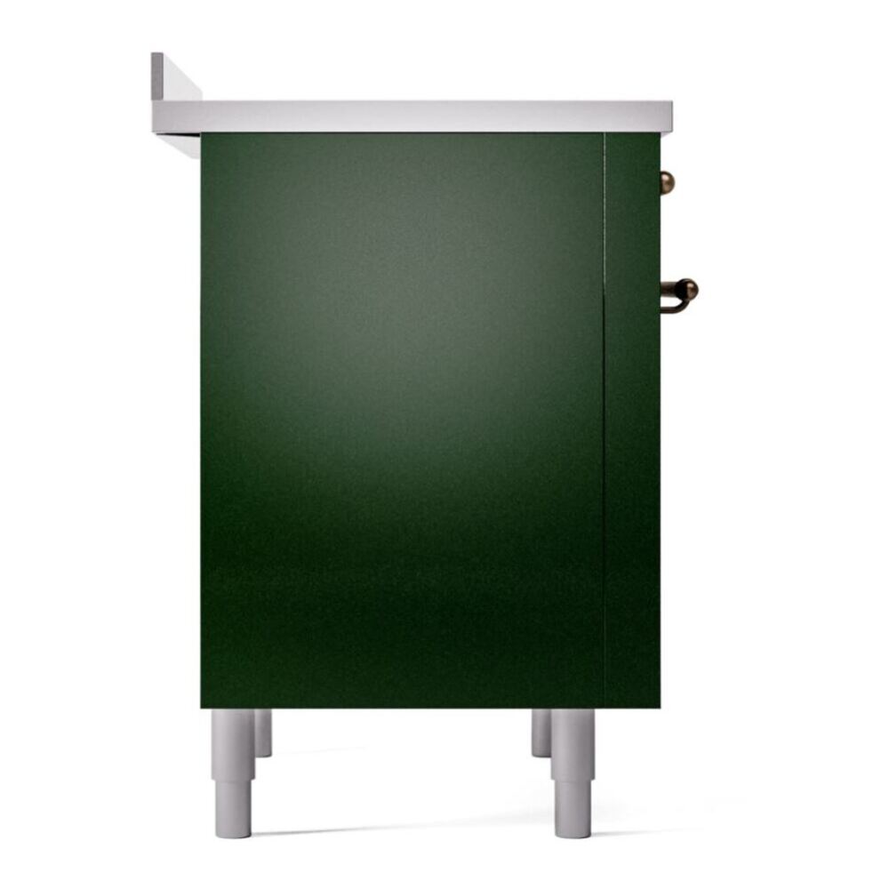 ILVE UPI366NMPEGB Nostalgie II 36 inch Induction Range with 6 Elements (Triple Glass Door, Emerald Green, Burnished) 9 ILVE UPI366NMPEGB Nostalgie II 36" Induction Range, left side view