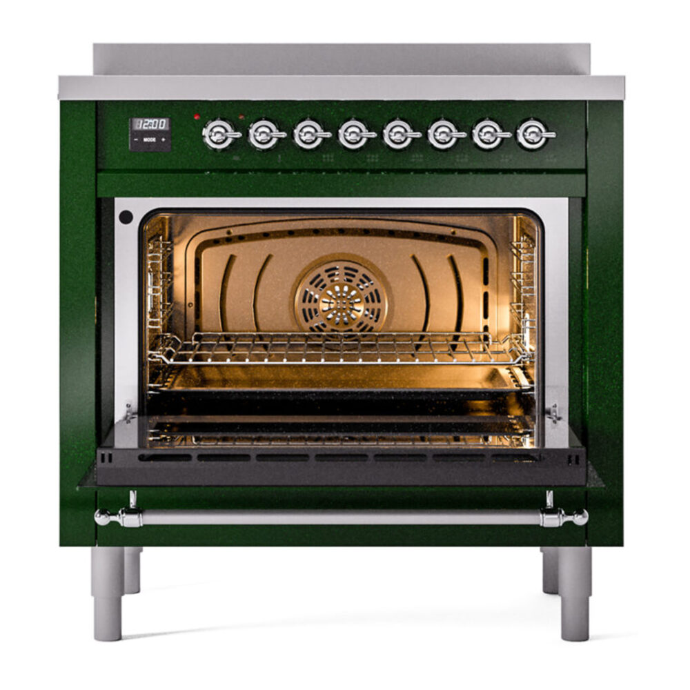 ILVE UPI366NMPEGC Nostalgie II 36" Induction Range, oven door opened
