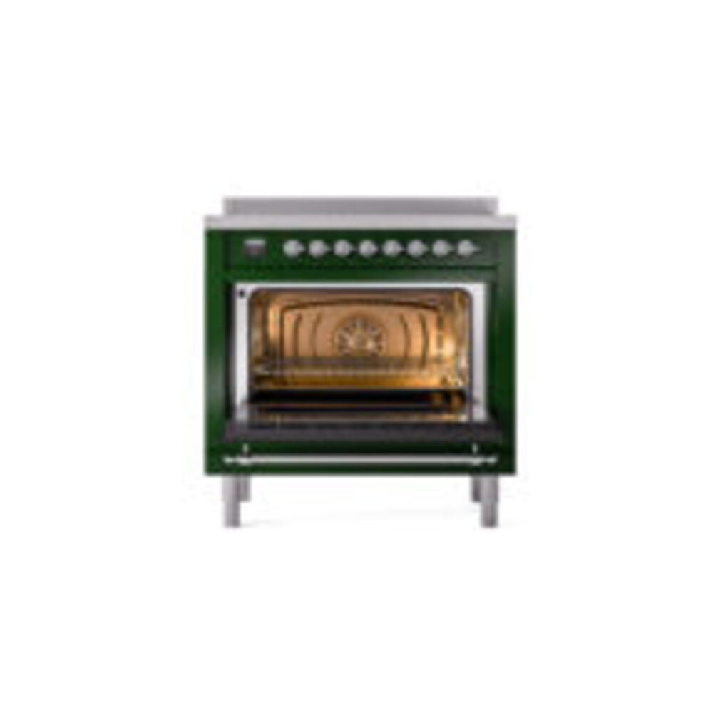 ILVE UPI366NMPEGC Nostalgie II 36" Induction Range, oven door opened