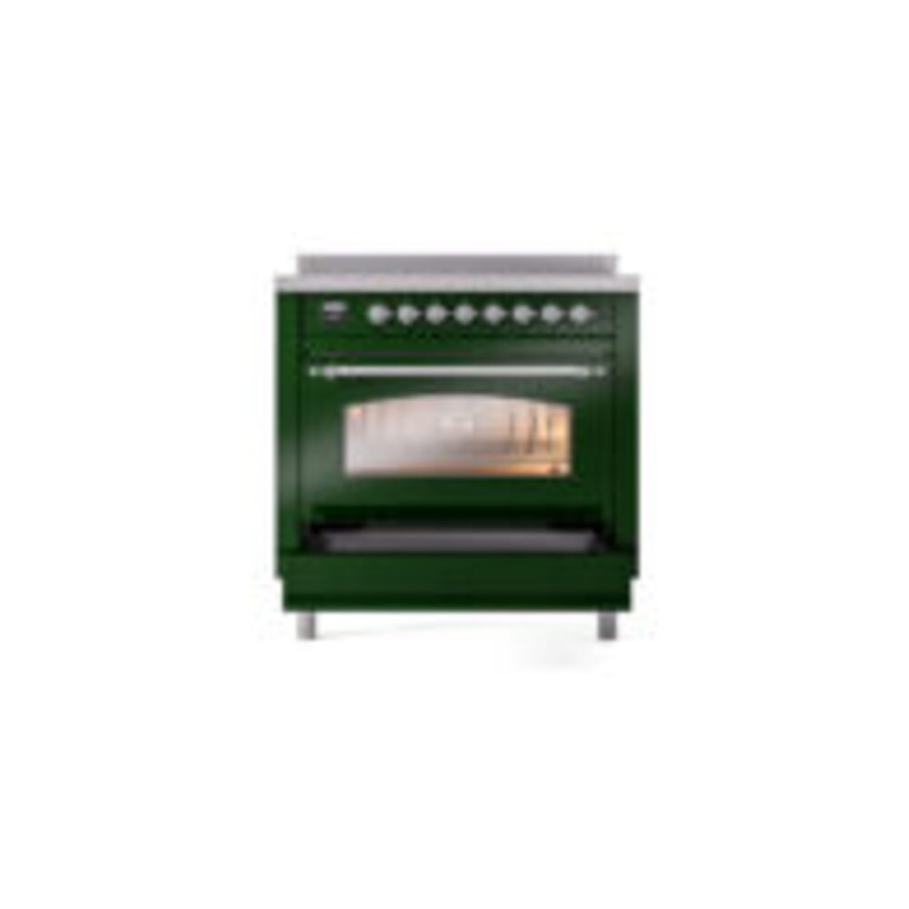 ILVE UPI366NMPEGC Nostalgie II 36" Induction Range, drawer opened