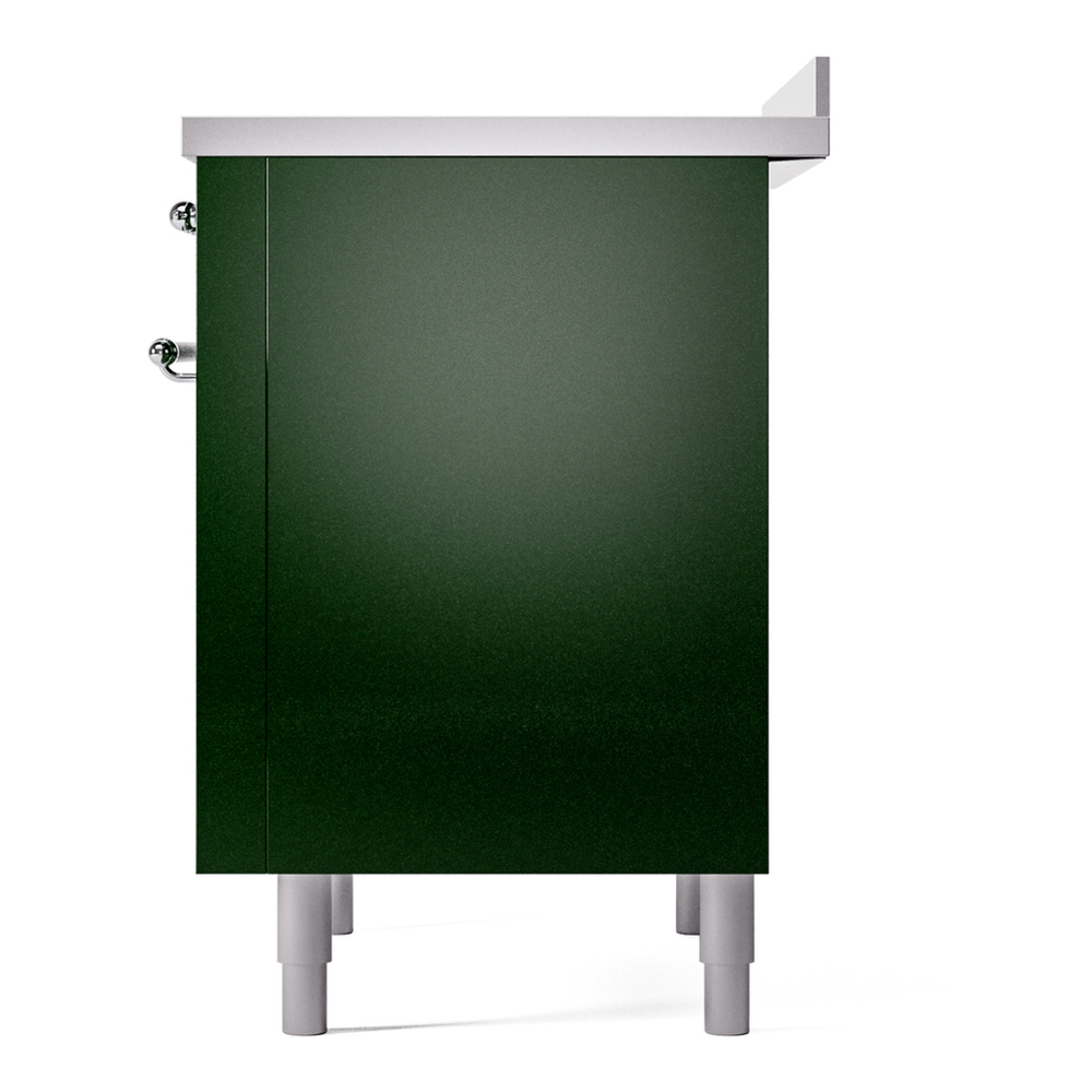 ILVE UPI366NMPEGC Nostalgie II 36 inch Induction Range with 6 Elements (Triple Glass Door, Emerald Green, Chrome) 11 ILVE UPI366NMPEGC Nostalgie II 36" Induction Range, right side view