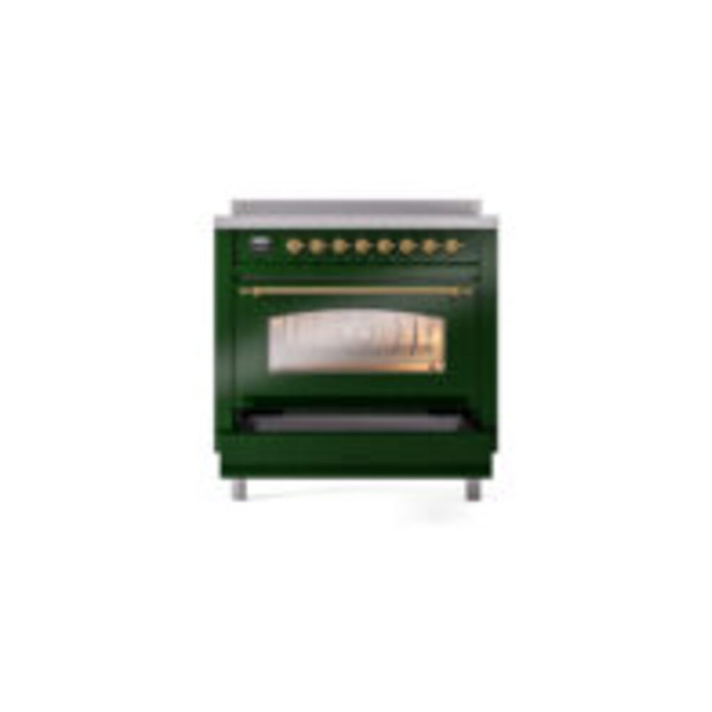 ILVE UPI366NMPEGG Nostalgie II 36" Induction Range, drawer opened
