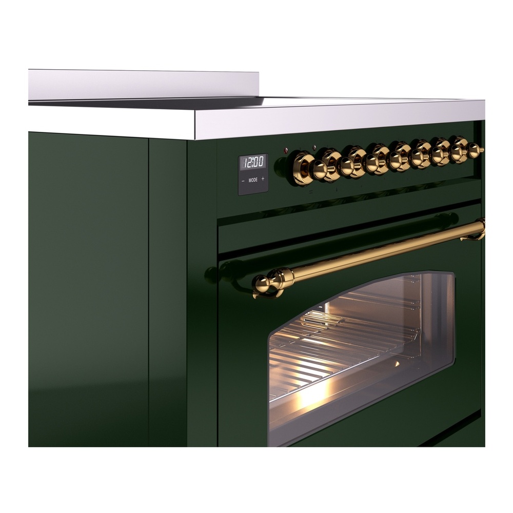 ILVE UPI366NMPEGG Nostalgie II 36 inch Induction Range with 6 Elements (Triple Glass Door, Emerald Green, Brass) 8 ILVE UPI366NMPEGG Nostalgie II 36" Induction Range, details