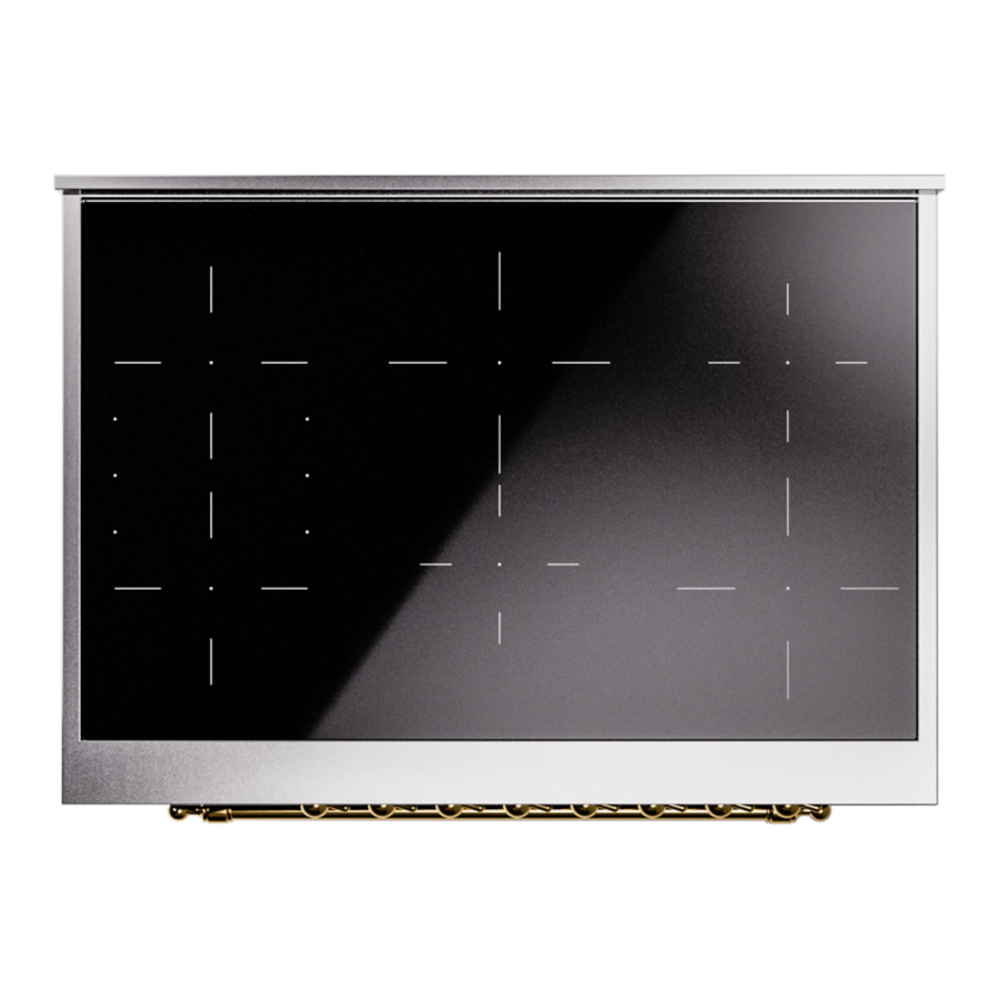 ILVE UPI366NMPEGG Nostalgie II 36 inch Induction Range with 6 Elements (Triple Glass Door, Emerald Green, Brass) 9 ILVE UPI366NMPEGG Nostalgie II 36" Induction Range, top view