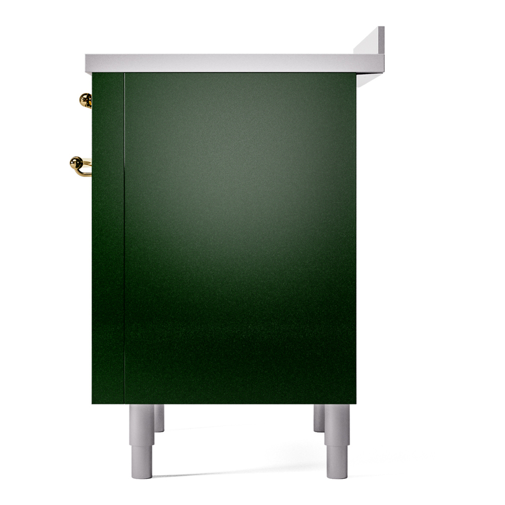 ILVE UPI366NMPEGG Nostalgie II 36 inch Induction Range with 6 Elements (Triple Glass Door, Emerald Green, Brass) 11 ILVE UPI366NMPEGG Nostalgie II 36" Induction Range, right side view