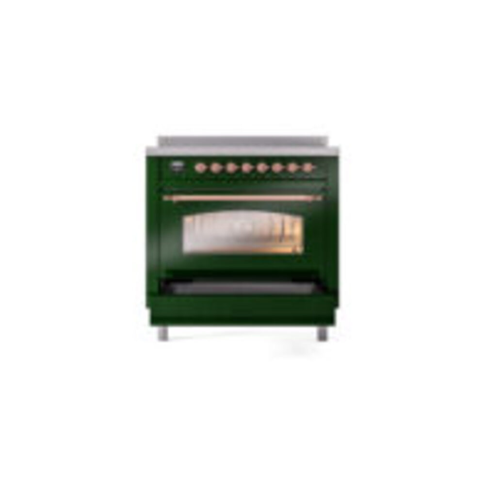 ILVE UPI366NMPEGP Nostalgie II 36" Induction Range, drawer opened