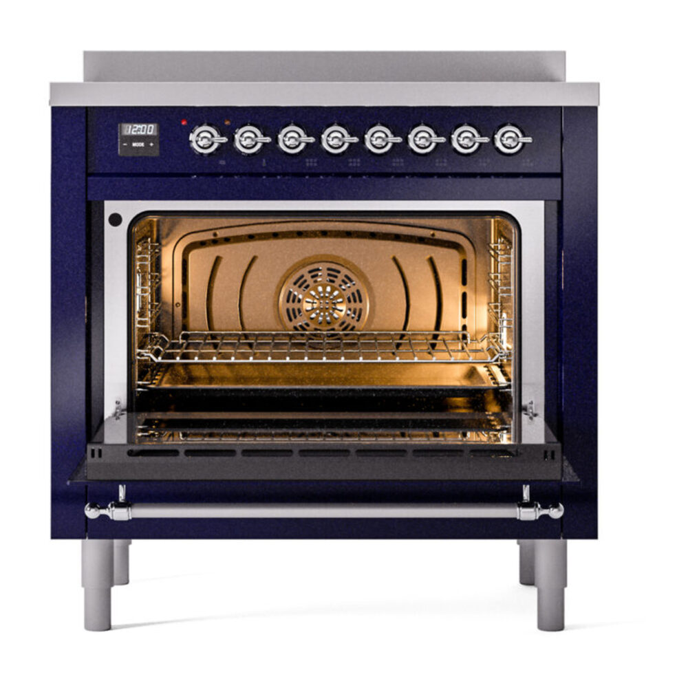 ILVE UPI366NMPMBC Nostalgie II 36" Induction Range, oven door opened