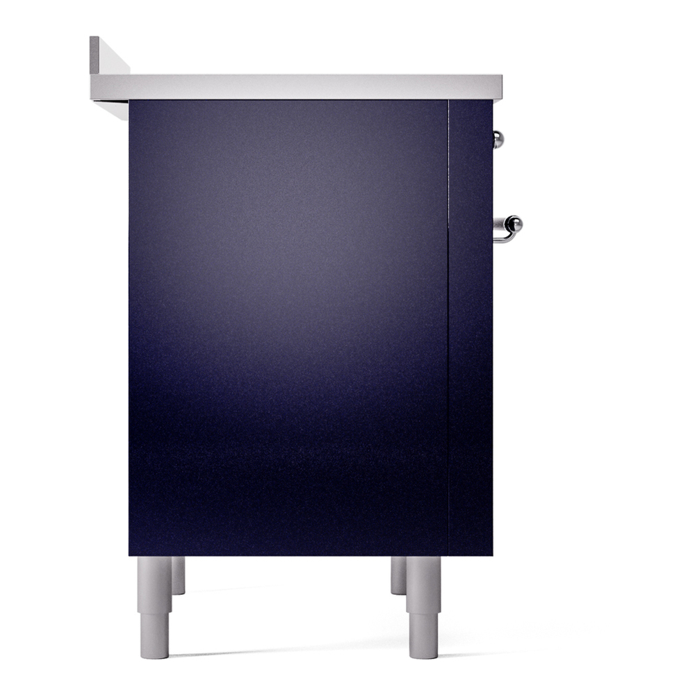 ILVE UPI366NMPMBC Nostalgie II 36 inch Induction Range with 6 Elements (Triple Glass Door, Midnight Blue, Chrome) 10 ILVE UPI366NMPMBC Nostalgie II 36" Induction Range, left side view