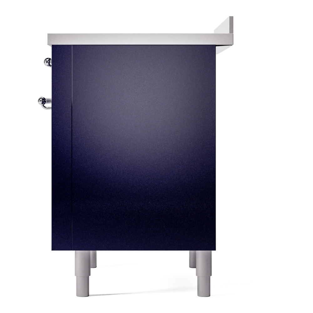 ILVE UPI366NMPMBC Nostalgie II 36 inch Induction Range with 6 Elements (Triple Glass Door, Midnight Blue, Chrome) 11 ILVE UPI366NMPMBC Nostalgie II 36" Induction Range, right side view