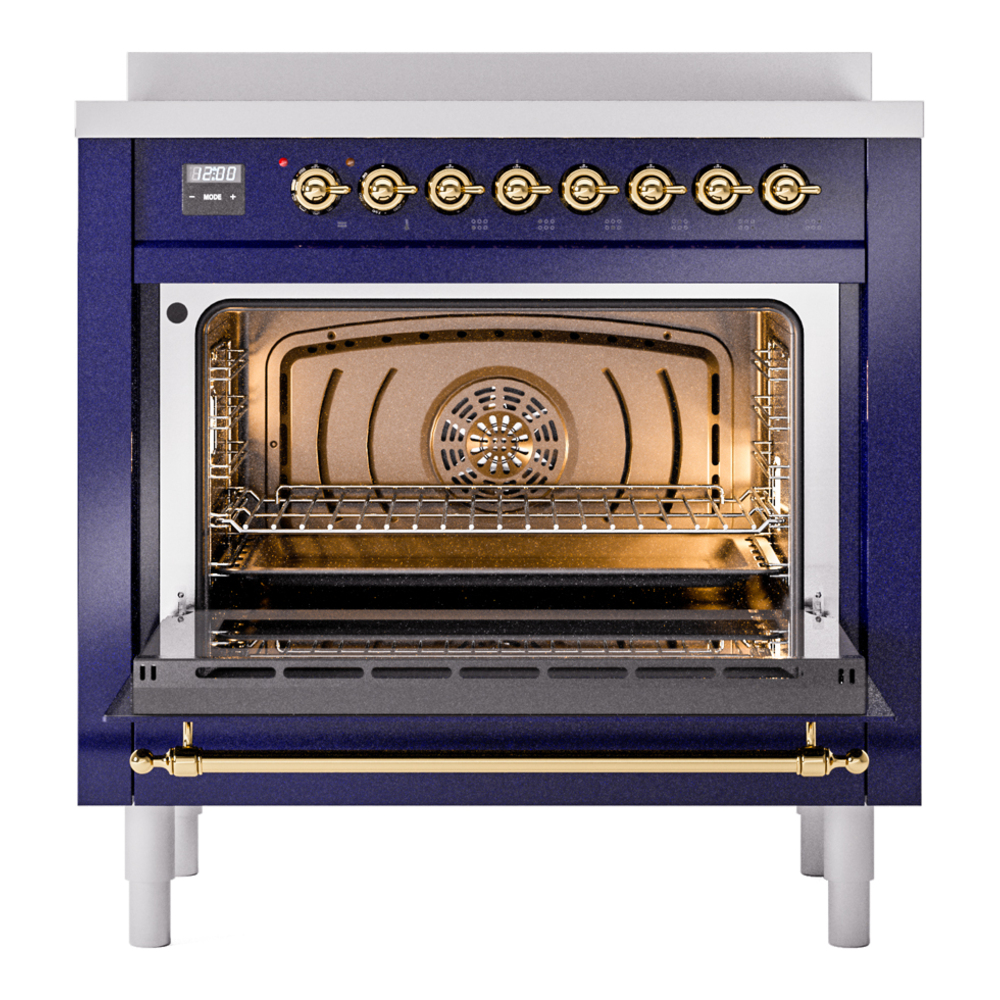 ILVE UPI366NMPMBG Nostalgie II 36" Induction Range, oven door opened