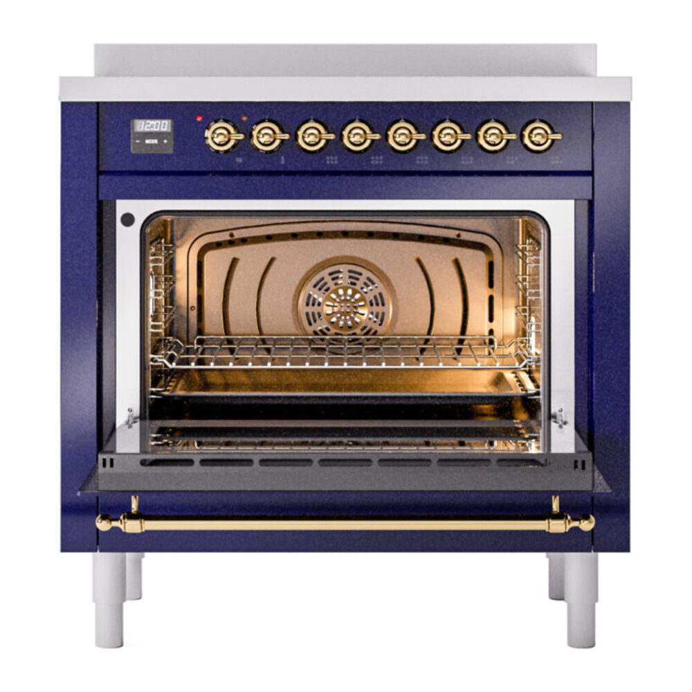 ILVE UPI366NMPMBG Nostalgie II 36" Induction Range, oven door opened
