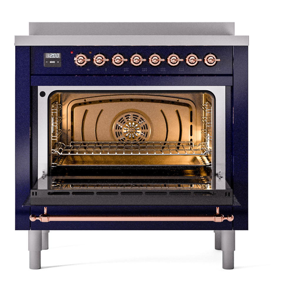 ILVE UPI366NMPMBP Nostalgie II 36" Induction Range, oven door opened