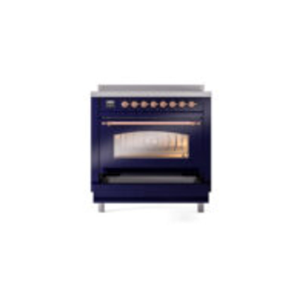 ILVE UPI366NMPMBP Nostalgie II 36" Induction Range, drawer opened