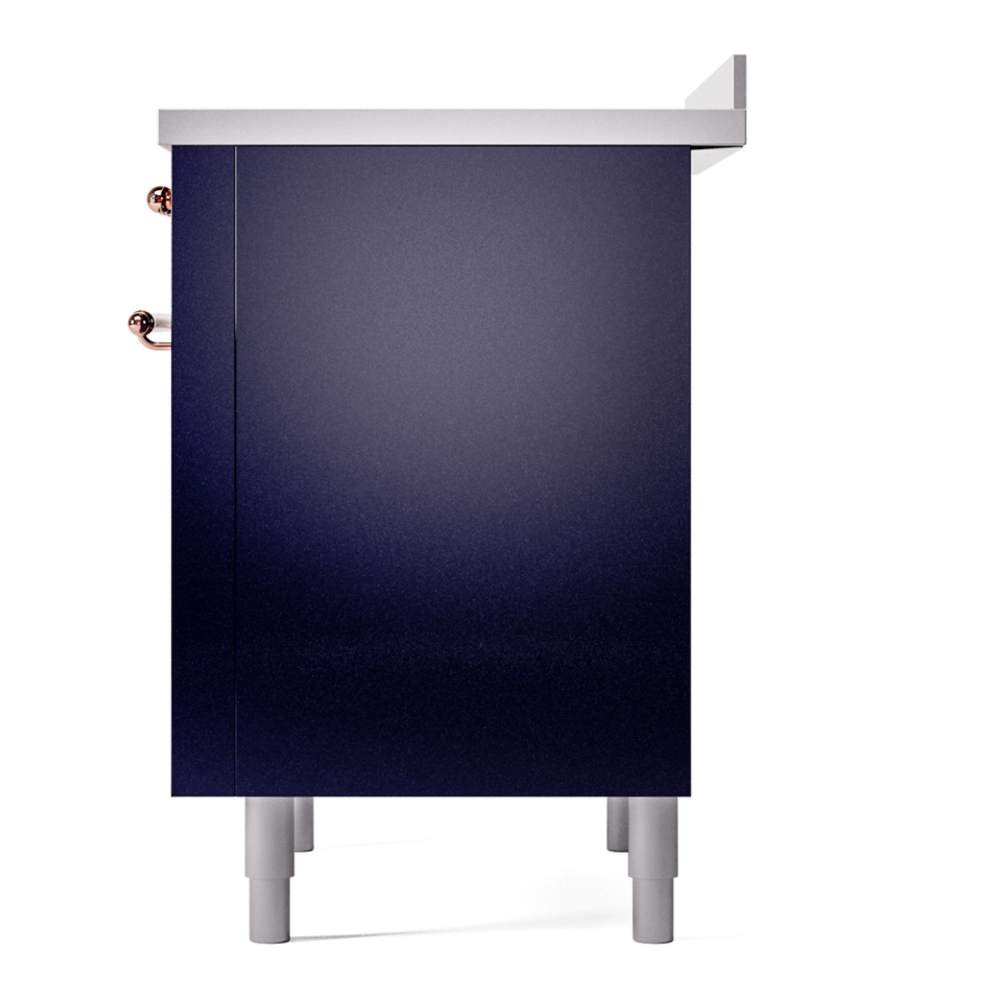 ILVE UPI366NMPMBP Nostalgie II 36 inch Induction Range with 6 Elements (Triple Glass Door, Midnight Blue, Copper) 11 ILVE UPI366NMPMBP Nostalgie II 36" Induction Range, right side view