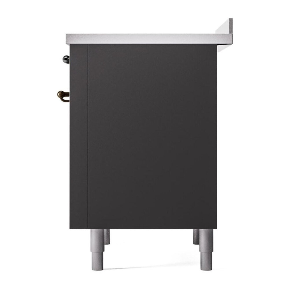 ILVE UPI366NMPMGB Nostalgie II 36 inch Induction Range with 6 Elements (Triple Glass Door, Graphite Matte, Burnished) 10 ILVE UPI366NMPMGB left side