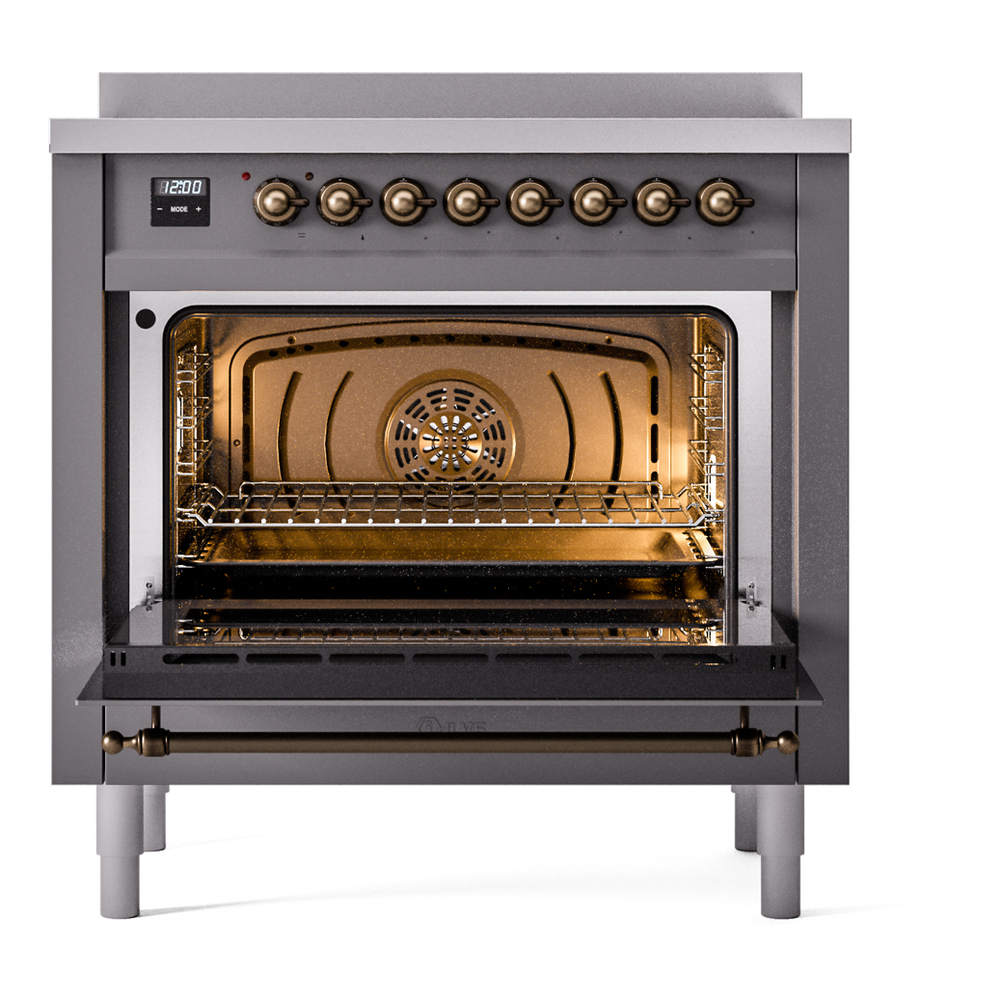 ILVE UPI366NMPMGB Nostalgie II 36" Induction Range, oven door opened