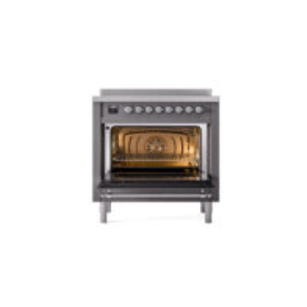 ILVE UPI366NMPMGC Nostalgie II 36" Induction Range, oven door opened