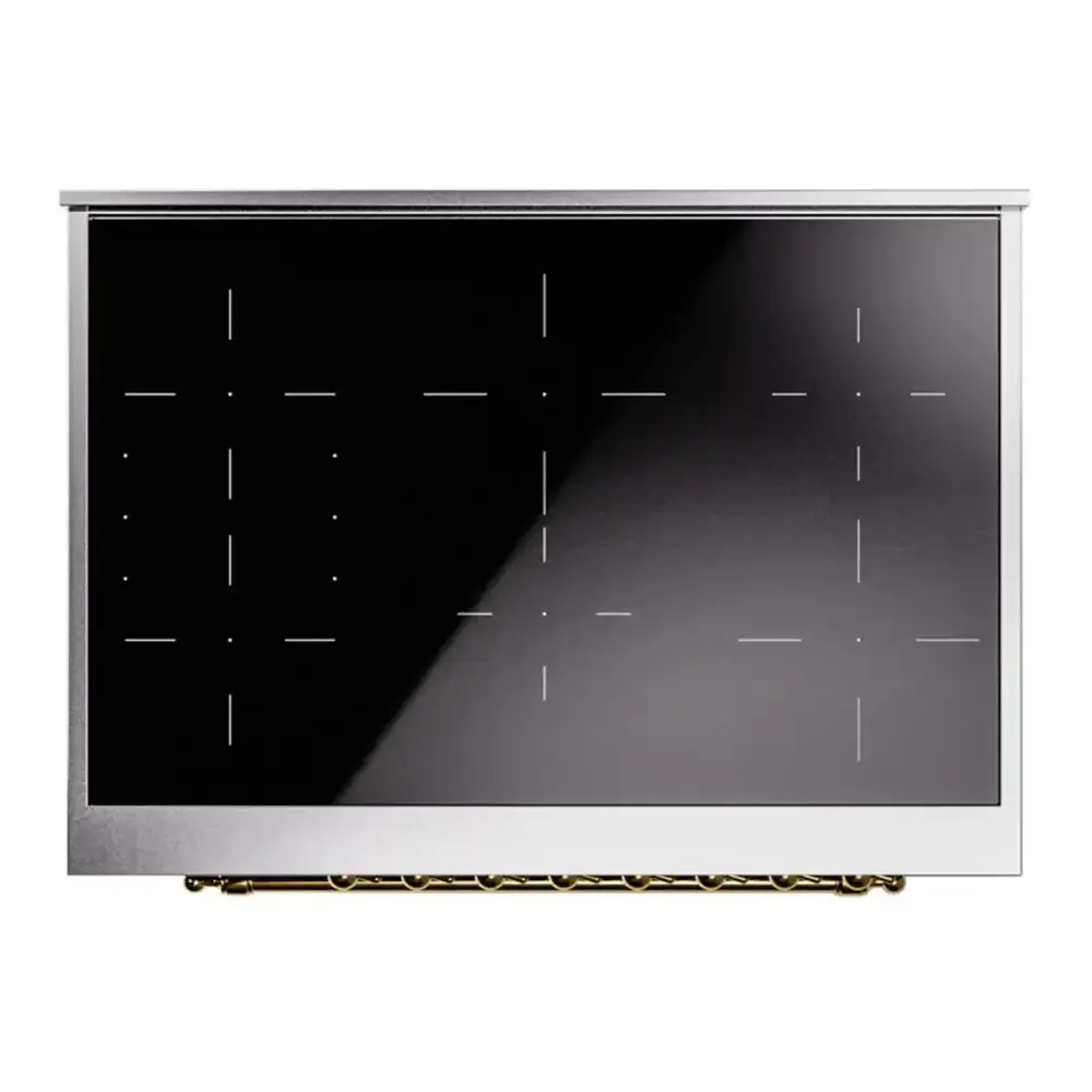ILVE UPI366NMPMGG Nostalgie II 36 inch Induction Range with 6 Elements (Triple Glass Door, Graphite Matte, Brass) 9 ILVE UPI366NMPMGG cooktop