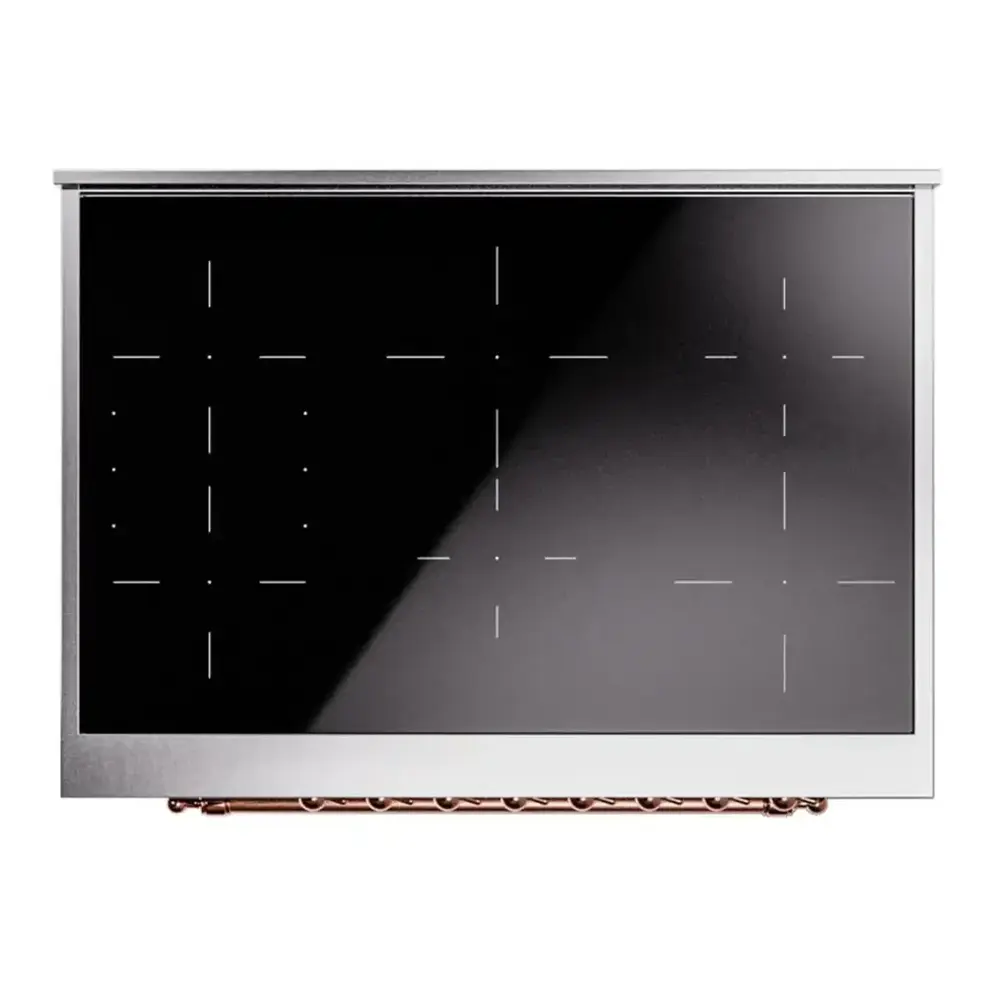 ILVE UPI366NMPMGP Nostalgie II 36 inch Induction Range with 6 Elements (Triple Glass Door, Graphite Matte, Copper) 9 ILVE UPI366NMPMGP cooktop