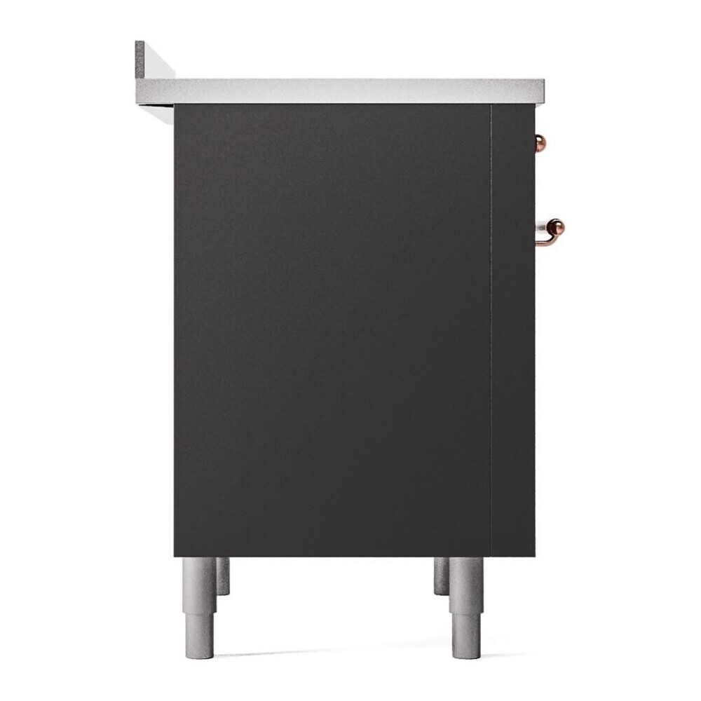 ILVE UPI366NMPMGP Nostalgie II 36 inch Induction Range with 6 Elements (Triple Glass Door, Graphite Matte, Copper) 10 ILVE UPI366NMPMGP left side