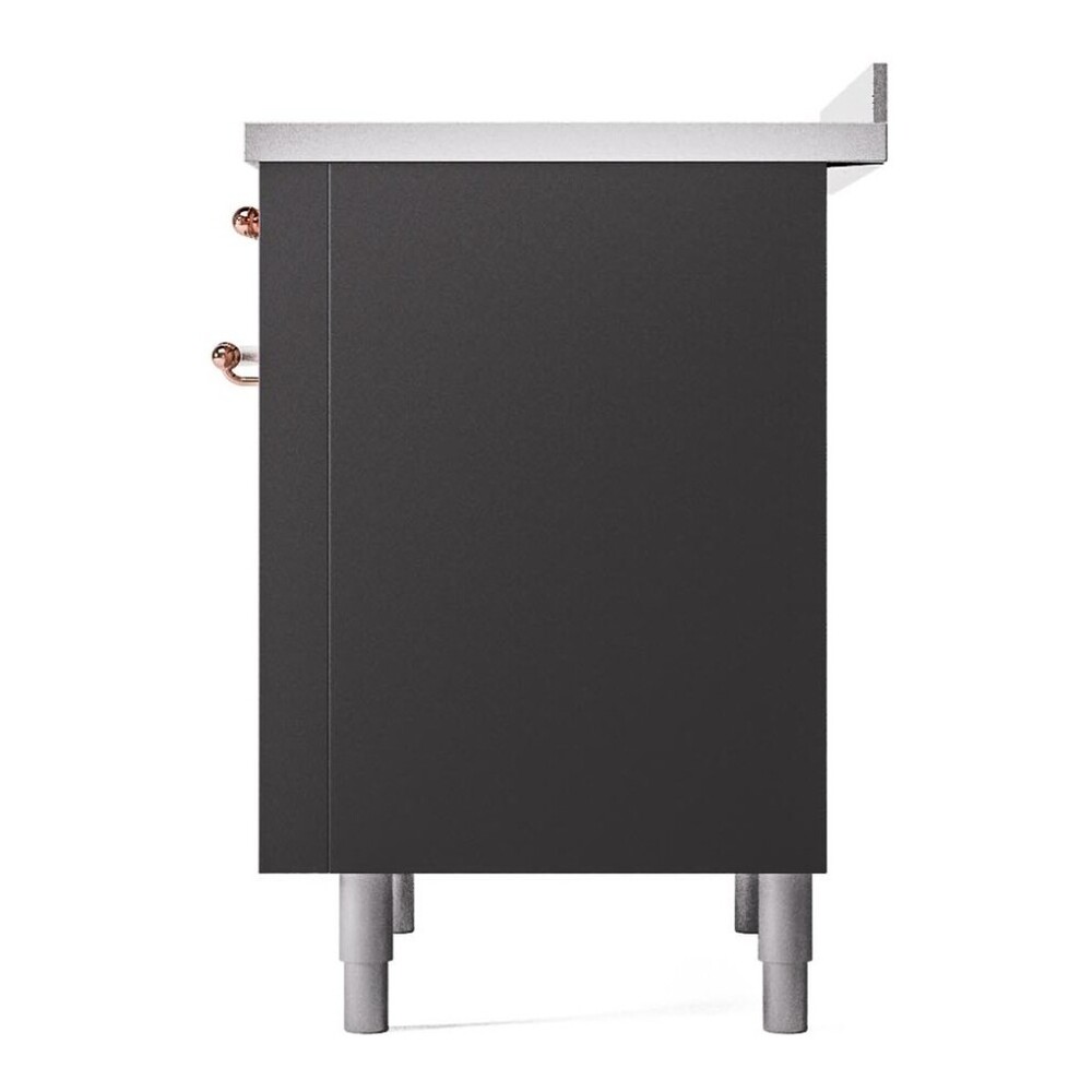 ILVE UPI366NMPMGP Nostalgie II 36 inch Induction Range with 6 Elements (Triple Glass Door, Graphite Matte, Copper) 11 ILVE UPI366NMPMGP right side
