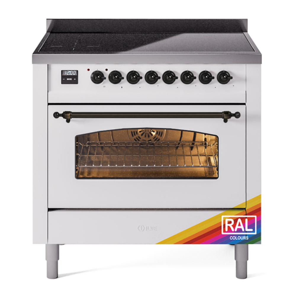 ILVE UPI366NMPRAB Nostalgie II 36 inch Induction Range with 6 Elements (Triple Glass Door, RAL, Burnished)