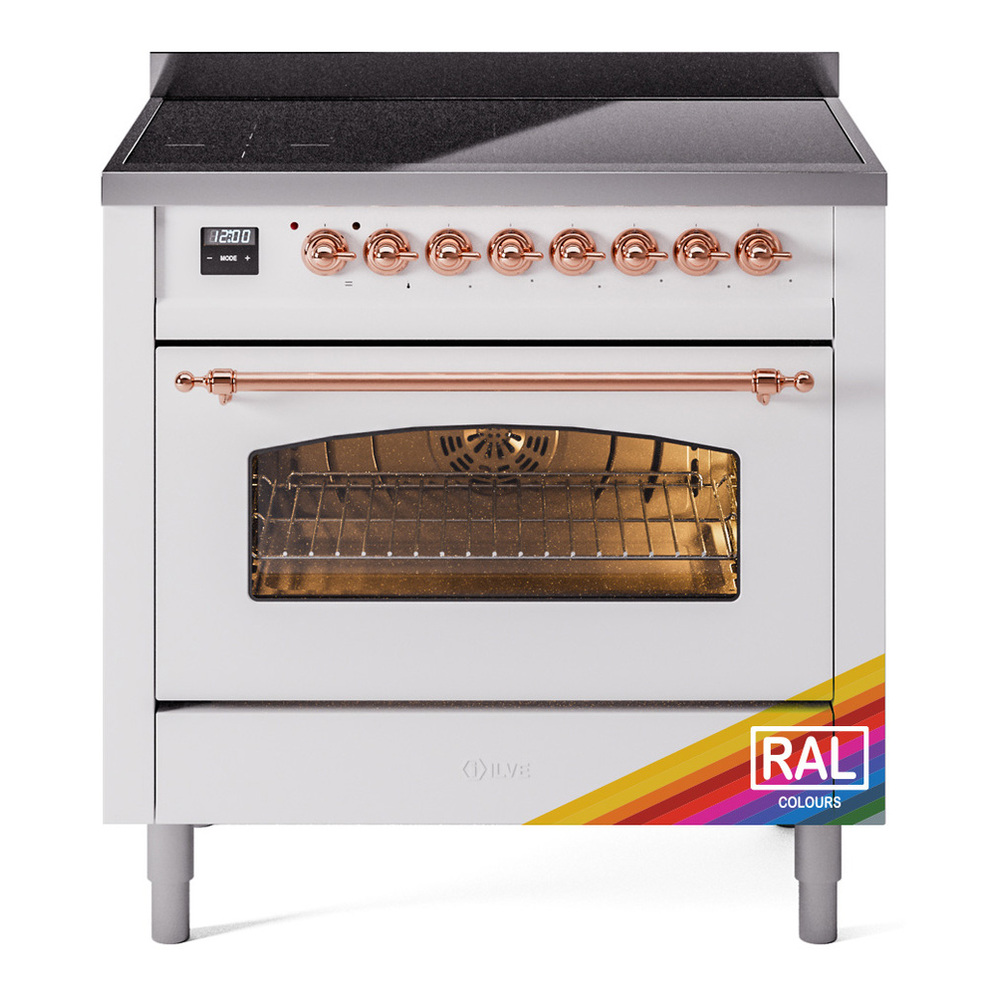 ILVE UPI366NMPRAP Nostalgie II 36 inch Induction Range with 6 Elements (Triple Glass Door, RAL, Copper)