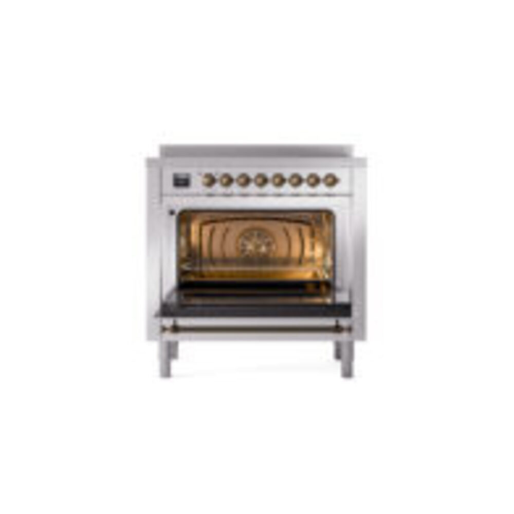 ILVE UPI366NMPSSB Nostalgie II 36" Induction Range, oven door opened