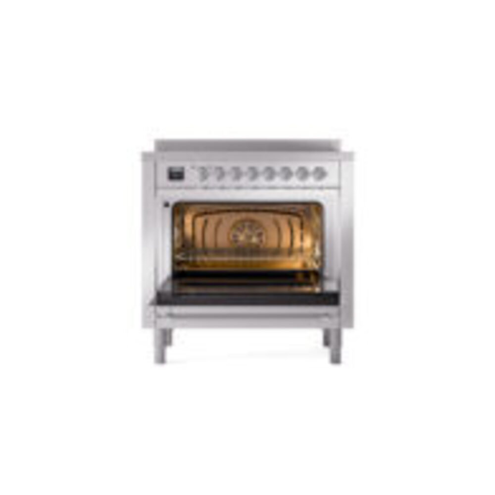 ILVE UPI366NMPSSC Nostalgie II 36" Induction Range, oven door opened