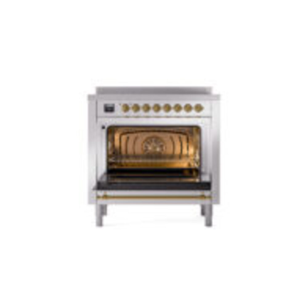 ILVE UPI366NMPSSG Nostalgie II 36" Induction Range, oven door opened