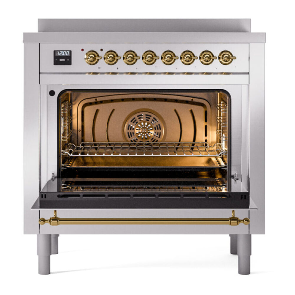 ILVE UPI366NMPSSG Nostalgie II 36" Induction Range, oven door opened