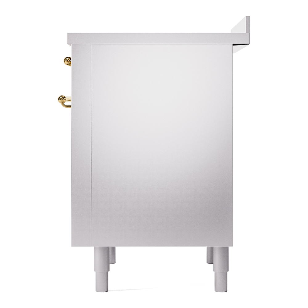 ILVE UPI366NMPSSG Nostalgie II 36 inch Induction Range with 6 Elements (Triple Glass Door, Stainless Steel, Brass) 11 ILVE UPI366NMPSSG Nostalgie II 36" Induction Range, right side view