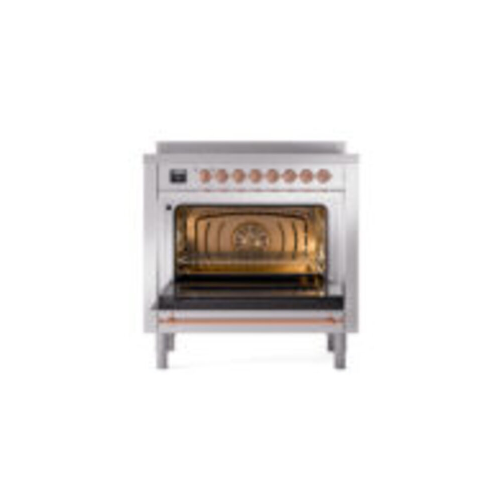 ILVE UPI366NMPSSP Nostalgie II 36" Induction Range, oven door opened