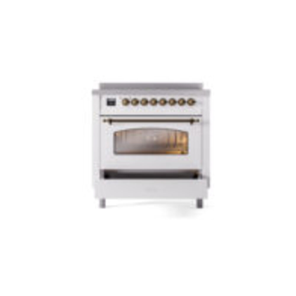 ILVE UPI366NMPWHB Nostalgie II 36" Induction Range, drawer opened