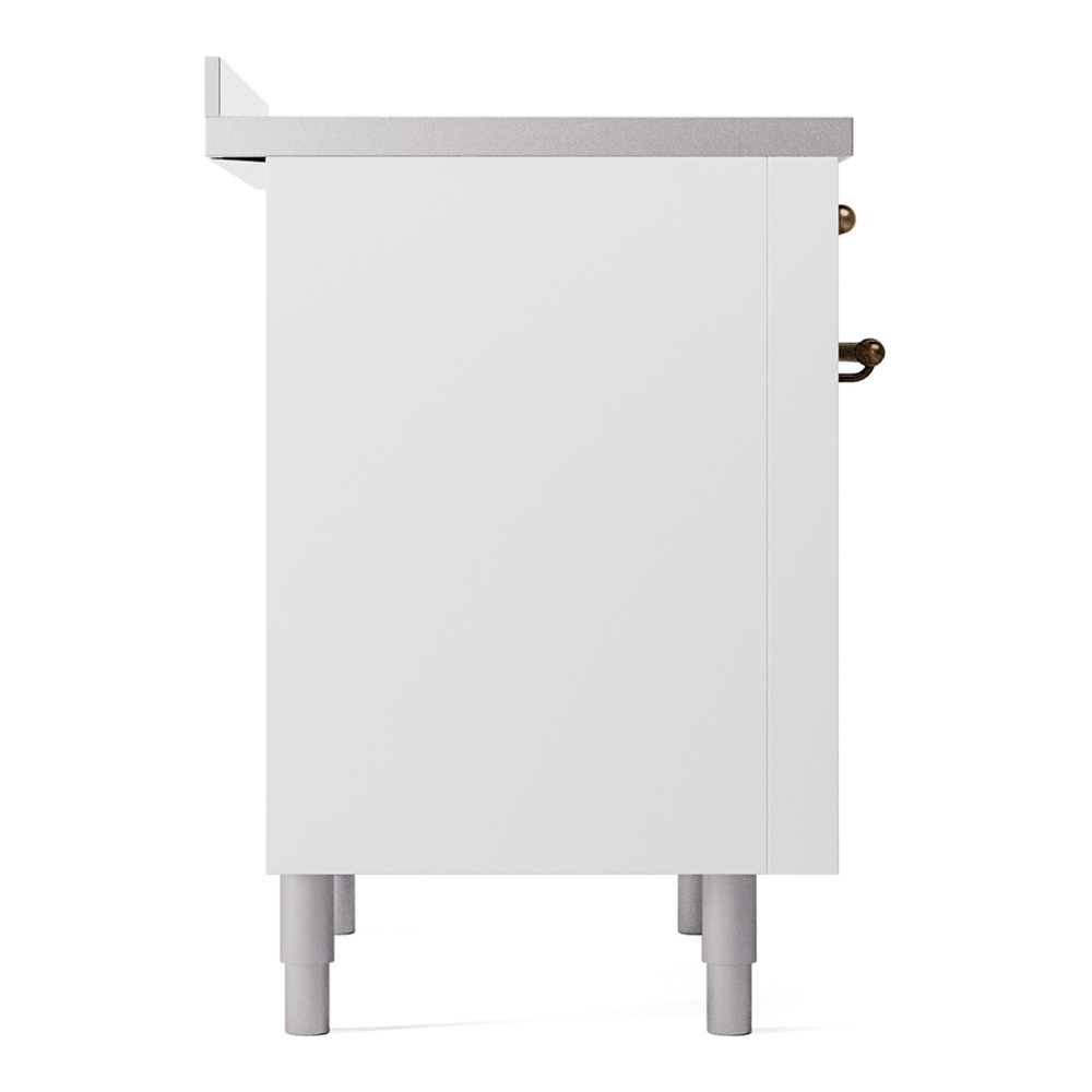 ILVE UPI366NMPWHB Nostalgie II 36 inch Induction Range with 6 Elements (Triple Glass Door, White, Burnished) 10 ILVE UPI366NMPWHB Nostalgie II 36" Induction Range, left side view