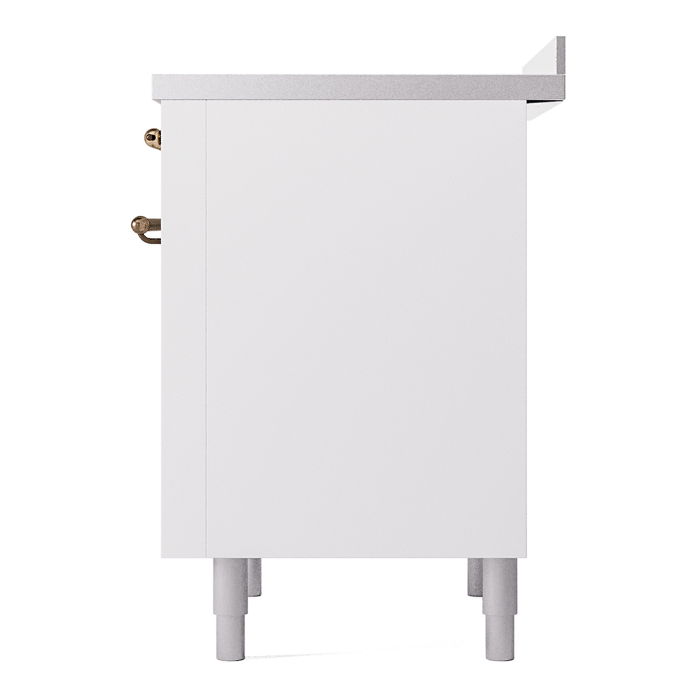 ILVE UPI366NMPWHB Nostalgie II 36 inch Induction Range with 6 Elements (Triple Glass Door, White, Burnished) 11 ILVE UPI366NMPWHB Nostalgie II 36" Induction Range, right side view