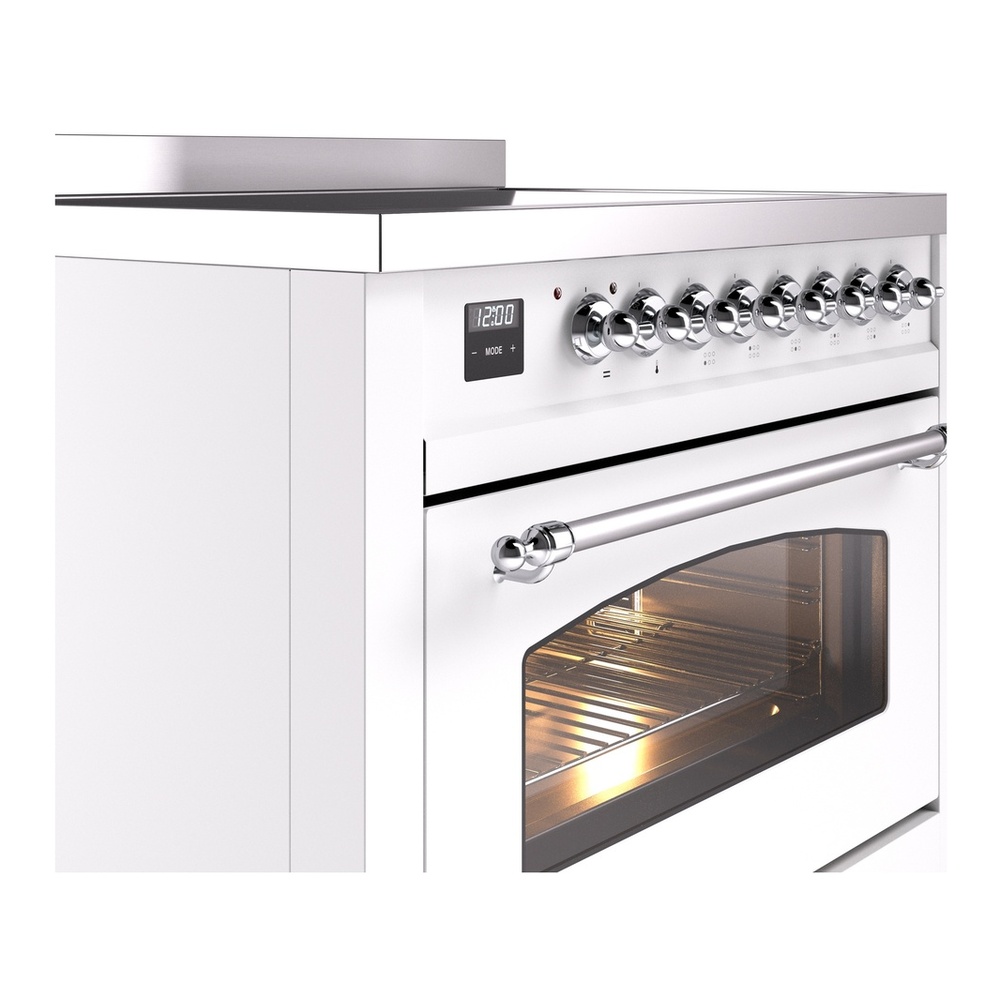 ILVE UPI366NMPWHC Nostalgie II 36 inch Induction Range with 6 Elements (Triple Glass Door, White, Chrome) 8 ILVE UPI366NMPWHC Nostalgie II 36" Induction Range, details