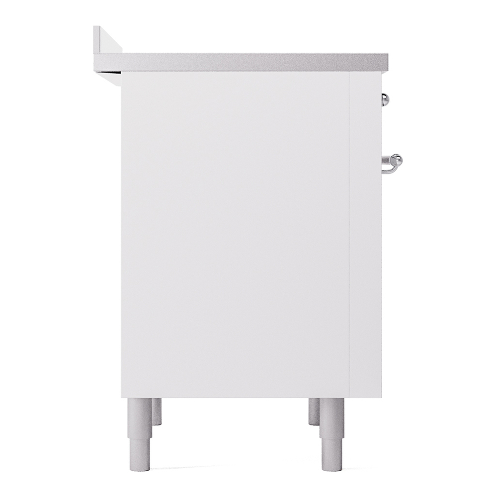 ILVE UPI366NMPWHC Nostalgie II 36 inch Induction Range with 6 Elements (Triple Glass Door, White, Chrome) 10 ILVE UPI366NMPWHC Nostalgie II 36" Induction Range, left side view