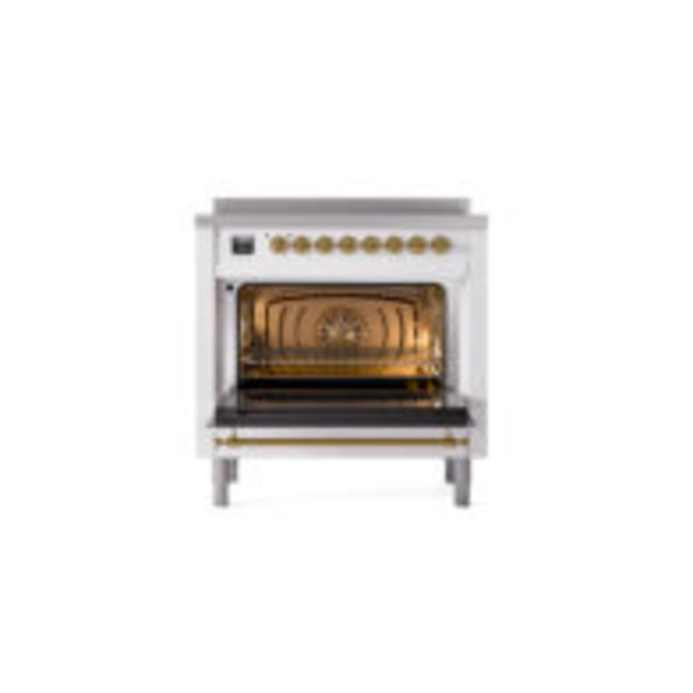 ILVE UPI366NMPWHG Nostalgie II 36" Induction Range, oven door opened