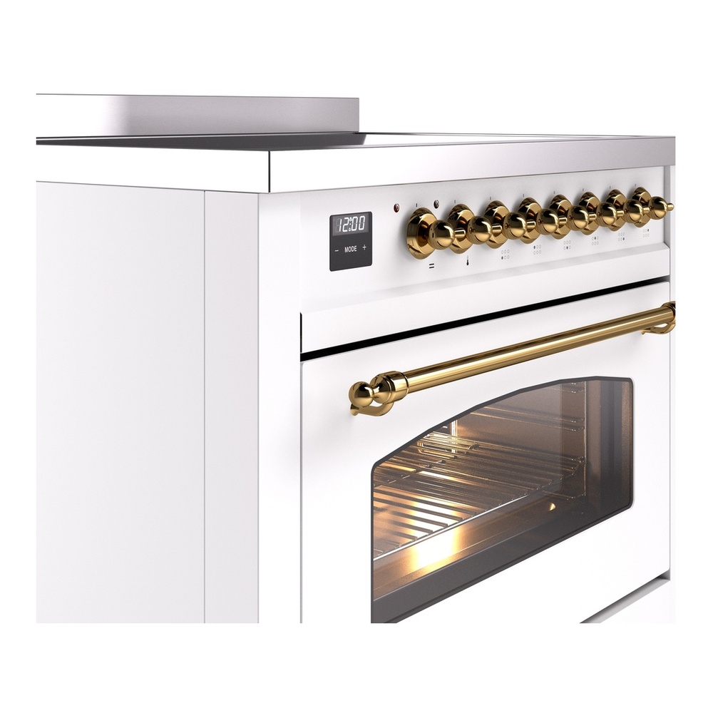 ILVE UPI366NMPWHG Nostalgie II 36 inch Induction Range with 6 Elements (Triple Glass Door, White, Brass) 8 ILVE UPI366NMPWHG Nostalgie II 36" Induction Range, details
