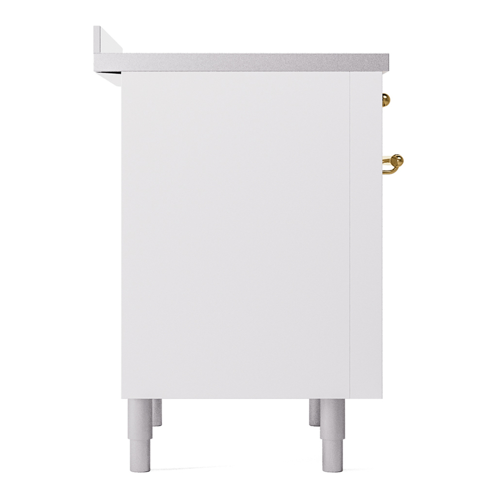 ILVE UPI366NMPWHG Nostalgie II 36 inch Induction Range with 6 Elements (Triple Glass Door, White, Brass) 10 ILVE UPI366NMPWHG Nostalgie II 36" Induction Range, left side view