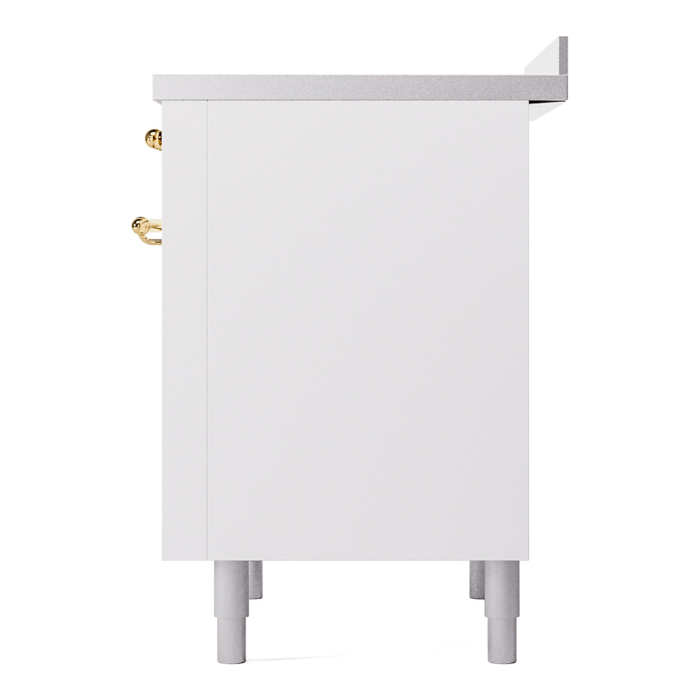 ILVE UPI366NMPWHG Nostalgie II 36 inch Induction Range with 6 Elements (Triple Glass Door, White, Brass) 11 ILVE UPI366NMPWHG Nostalgie II 36" Induction Range, right side view