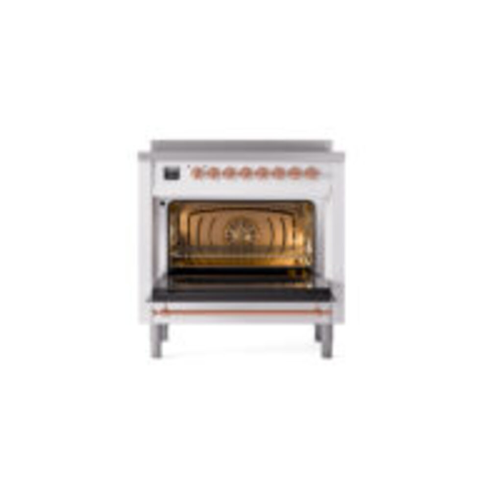 ILVE UPI366NMPWHP Nostalgie II 36" Induction Range, oven door opened