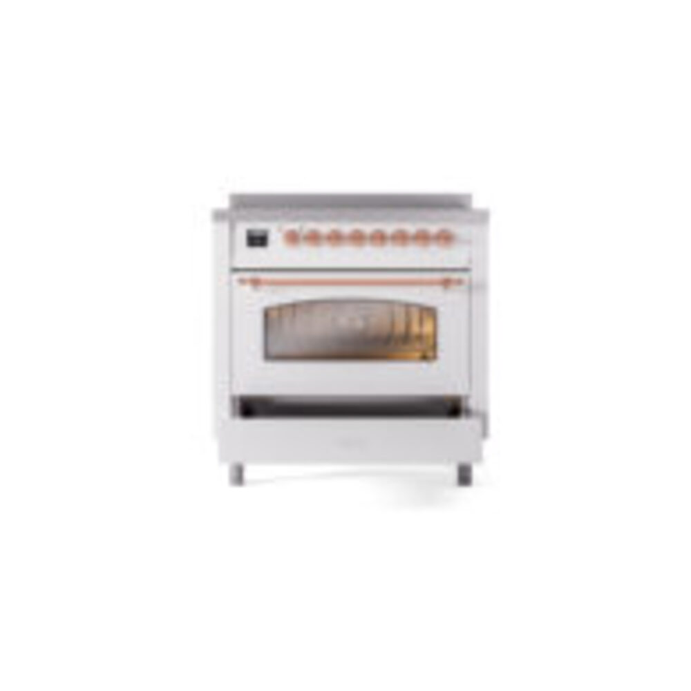 ILVE UPI366NMPWHP Nostalgie II 36" Induction Range, drawer opened