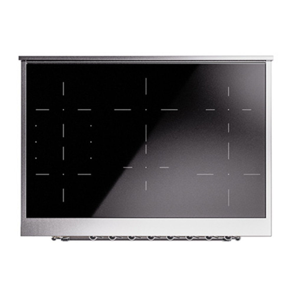 ILVE UPI366QNMPAWC Nostalgie II 36 inch Induction Range with 6 Elements (Solid Door, Antique White, Chrome) 6 ILVE_UPI366QNMPAWC_Nostalgie_II_top_view